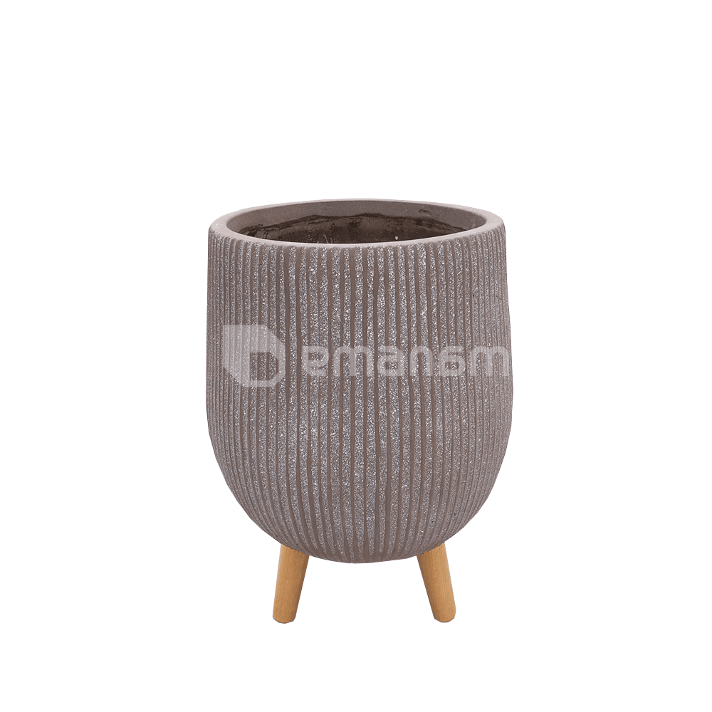ქოთანი კერამიკული Nuovo pot on stand taupe h55xd44 სმ