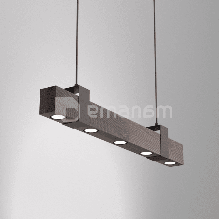 საკიდი LUMINEX 5 Belen GU10 5x MAX 8W შავი მუქი ყავისფერი ხე 890