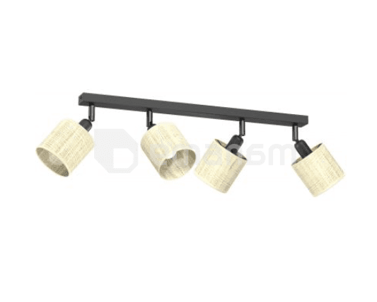 სპოტი Luminex Rattan 4 E14 L600 Ø100 h100 შავი როტანგი 5298