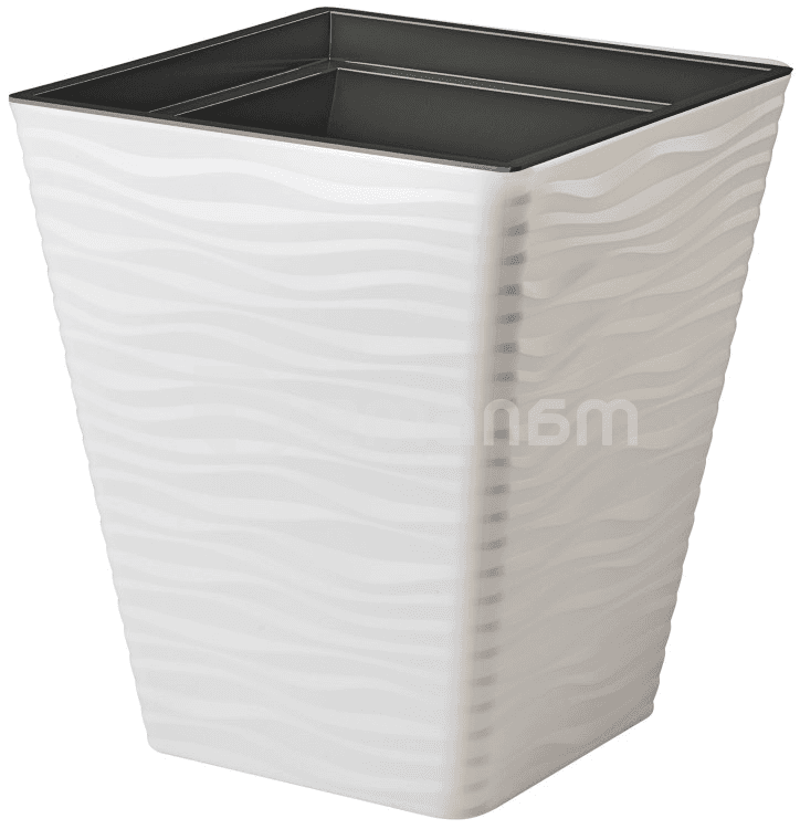 პლასტმასის ქოთანი ყვავილებისთვის FORM PLASTIC Sahara Dunes square 3920-011 Ø30 თეთრი
