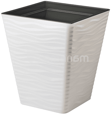 პლასტმასის ქოთანი ყვავილებისთვის FORM PLASTIC Sahara Dunes square 3920-011 Ø30 თეთრი