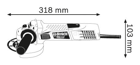 კუთხის სახეხი მანქანა Bosch GWS 7-115 Professional 720W (0601388106)