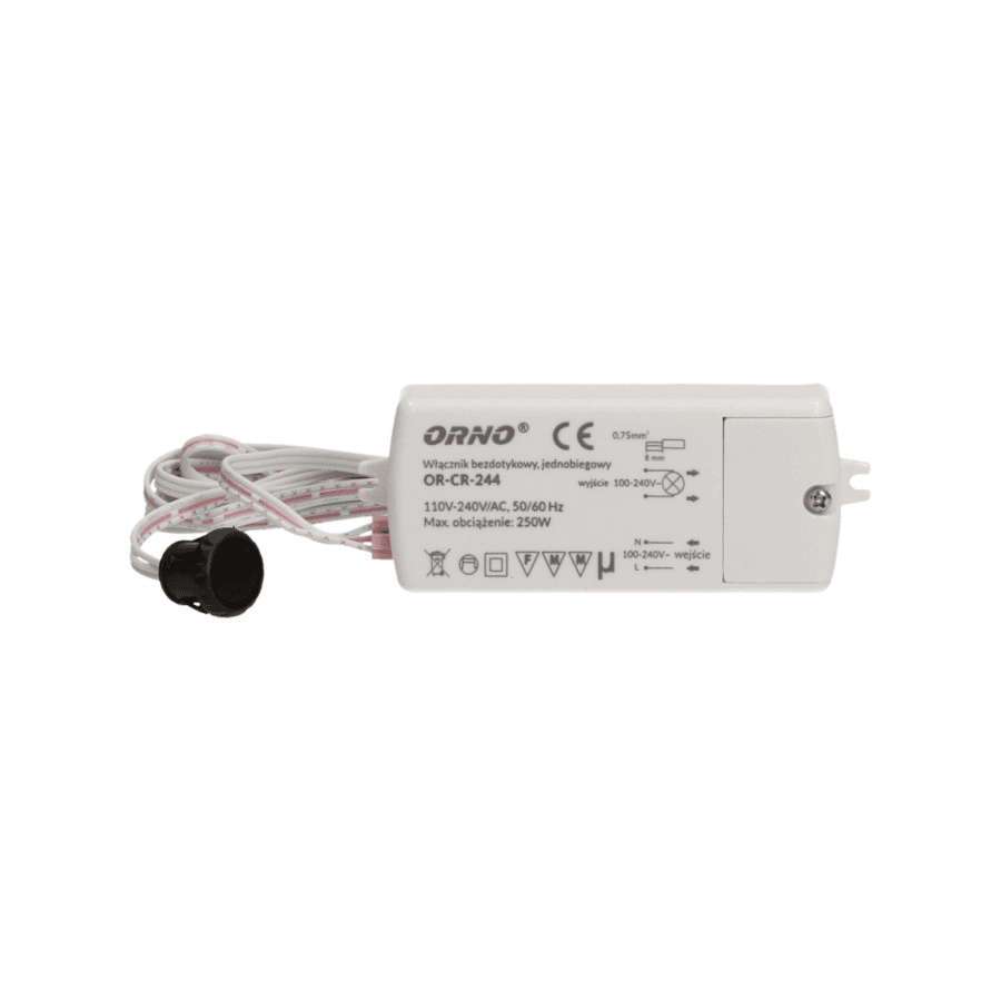 დეტექტორი ORNO 200W IP20 ამომრთველი უკონტაქტო