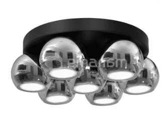 ჭაღი LUMINEX Galaxy 7 GU10 7x MAX 8W შავი ქრომი 3249