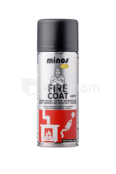 საღებავი მაღალტემპერატურული Evochem Minos Fire Coat Spray 400 მლ შავი