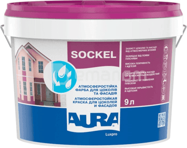 საღებავი ფასადის Eskaro Aura Luxpro Sockel 9 ლ