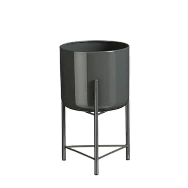ქოთანი რკინის Colyn pot on stand black - h30xd17cm