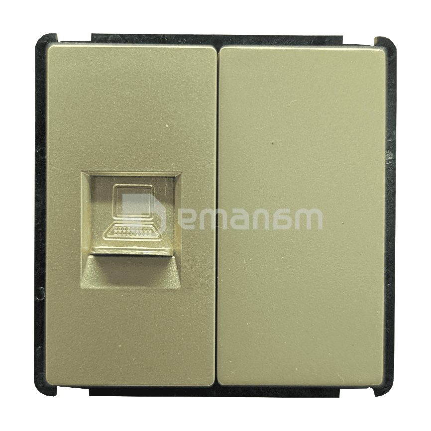 როზეტი Internet Socket 1 RJ45 ერთ სექციური ოქროსფერი