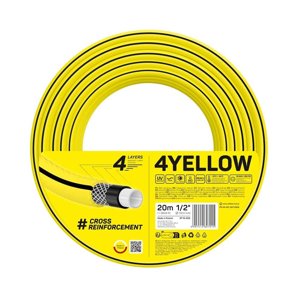 სარწყავი მილი ოთხშრიანი 4YELLOW 1/2" 20 m