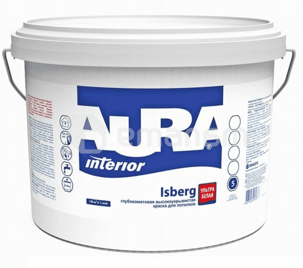 ინტერიერის საღებავი ჭერისთვის Eskaro Aura Malare 5 ლ