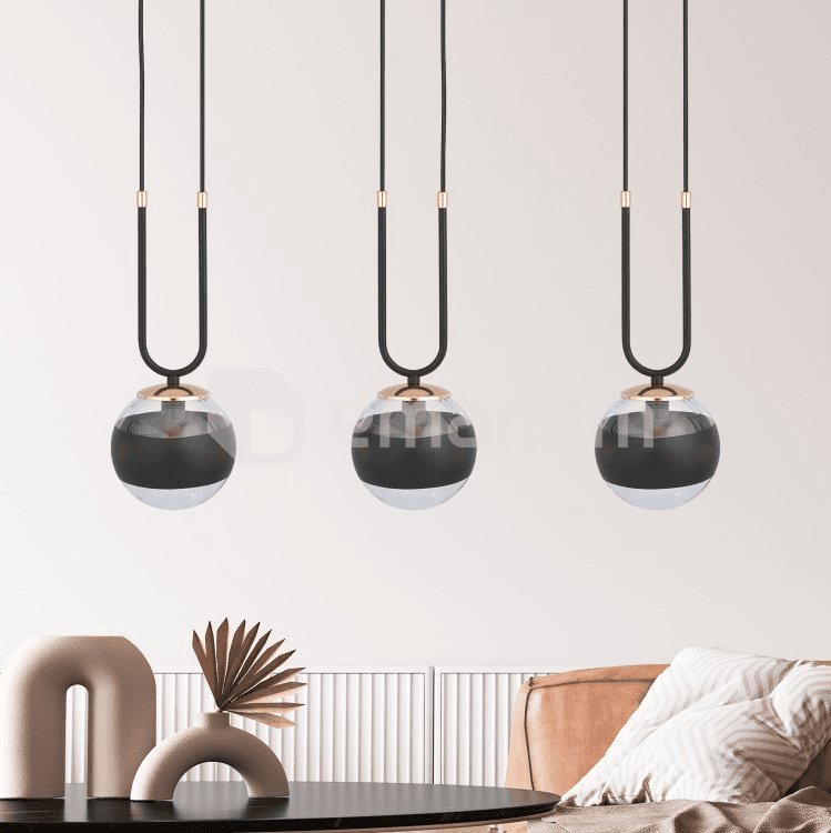 საკიდი EMIBIG GLAM 3 E14 3x MAX 40W BLACK STRIPE