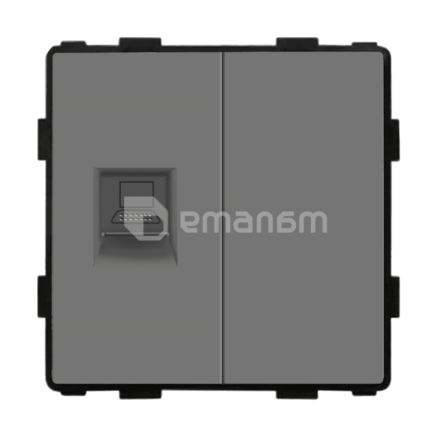 როზეტი ჩარჩოს გარეშე Socket Style 1 CAT6 RJ45 Internet ნაცრისფერი