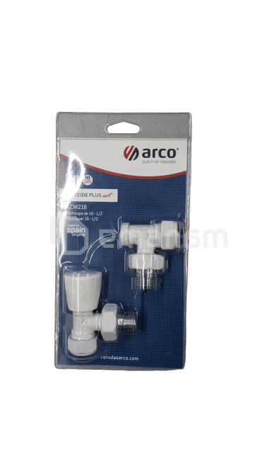 ვინტილების კომლექტი რადიატორისთვის Arco 16X2-1/2M Pex White