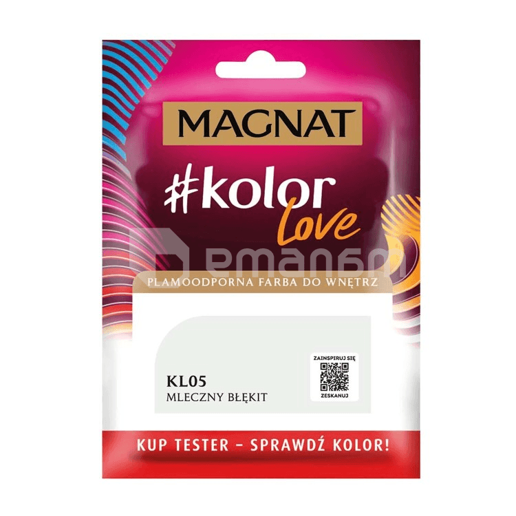 საღებავი-ტესტი ინტერიერის Magnat Kolor Love 25 მლ KL05 რძისფერ-ცისფერი