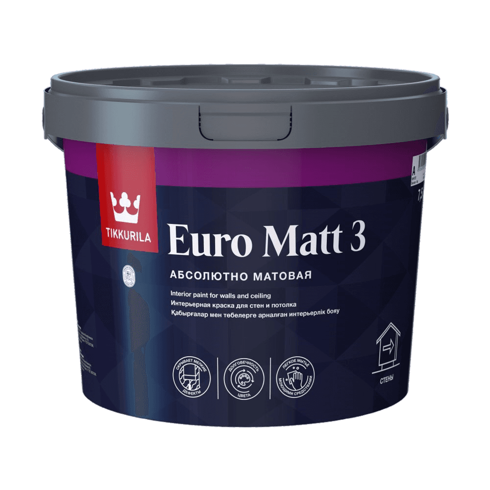 საღებავი ინტერიერის Tikkurila EURO MATT 3 A_New 7,5 ლ