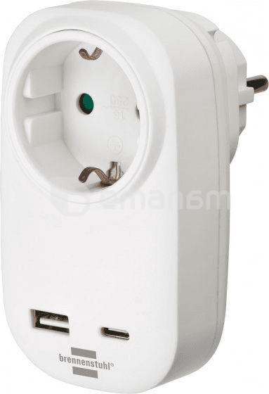 ადაპტერი Brennenstuhl USB А და C max18W თეთრი