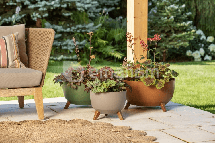 ქოთანი ყვავილის Lamela Bowl ROMA ECO wood 330 12,4ლ მწვანე