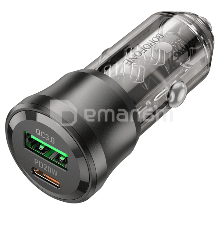 მობილური ტელეფონის მანქანის დამტენი Borofone 38W USB A C 3A 12V