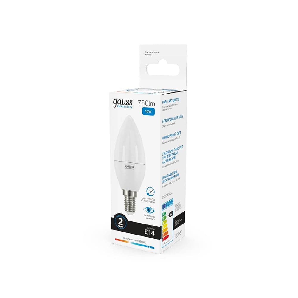 ნათურა Candle 10W 750lm 6500K Е14 LED 1/10/100  Gauss