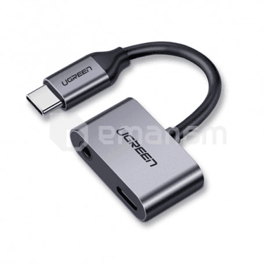 ადაპტერი UGREEN 2хUSB-C 3.5 mm