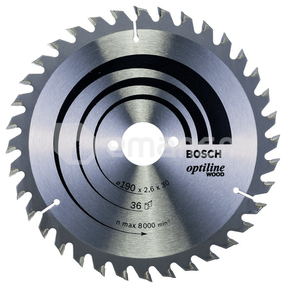 ცირკულარული დისკი Bosch Optiline Wood 190x2.6x30 მმ 36