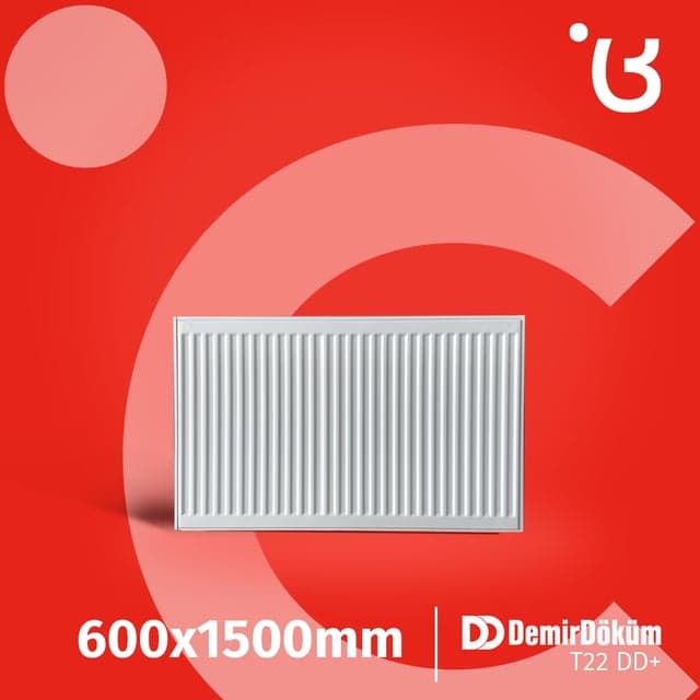 ფოლადის პანელური რადიატორი 600X1500 T22  25 DD +