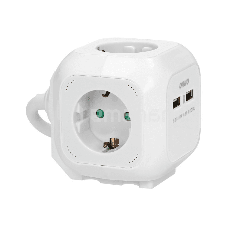 დამაგრძელებელი კუბი ORNO 4х1.4მ 2 USB-А Schuko თეთრი