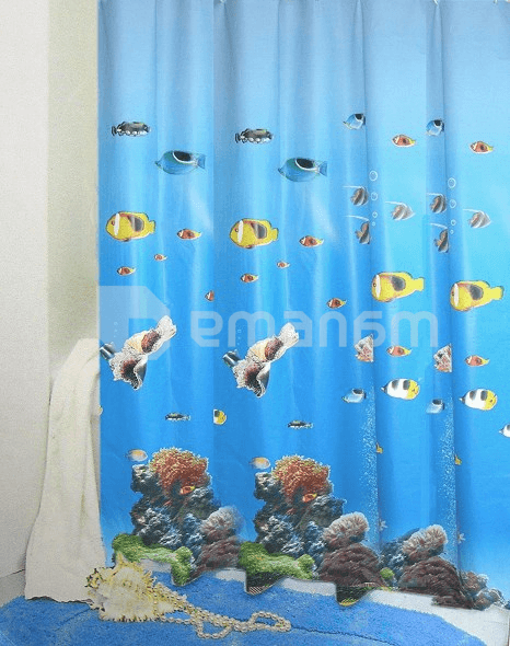 აბაზანის ფარდა Bisk PEVA SEA HORSE MULTI 200x180 სმ