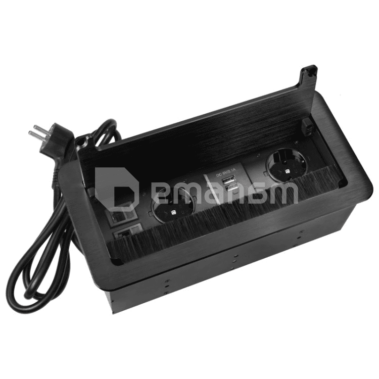 დამაგრძელებელი სამაგიდო 2 ORNO 1.5მ 2 USB А 2 РС Schuko შავი