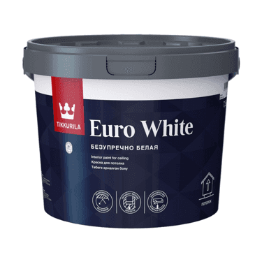 ჭერის საღებავი მქრქალი Tikkurila EURO WHITE AP New 7,5 ლ თეთრი