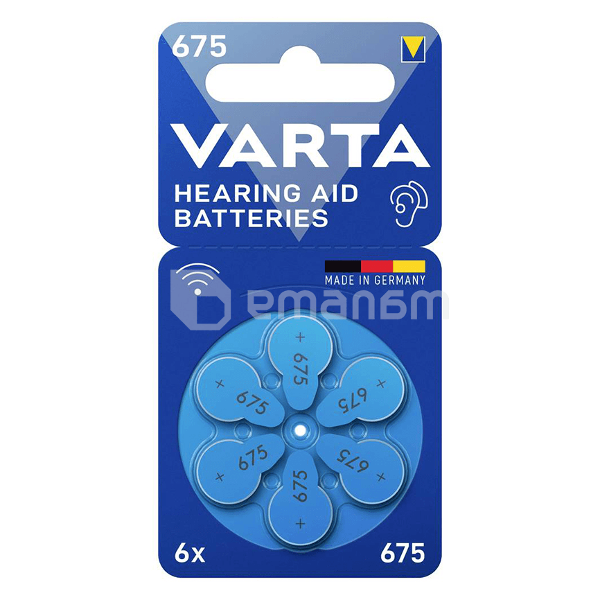 ყურის აპარატის ელემენტი VARTA 6ც 675 PR44