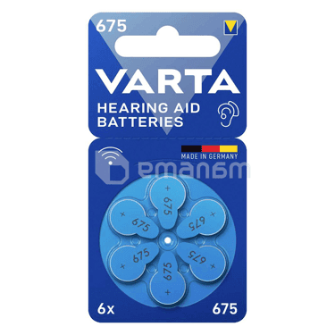 ყურის აპარატის ელემენტი VARTA 6ც 675 PR44
