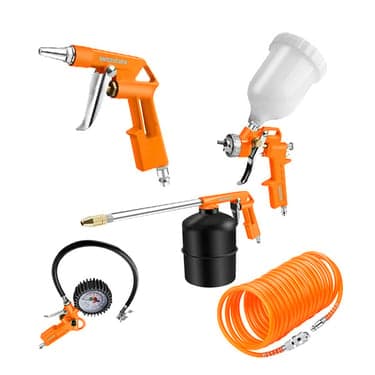 ჰაერის კომპრესორის თავის ნაკრები Wokin 816005, 5Pcs, Air Tools Kit, Orange