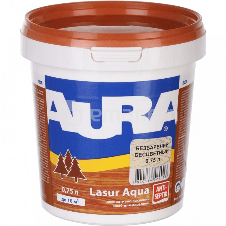 აკრილის ლაქი Aura Lasur Aqua უფერო  0,75 ლ