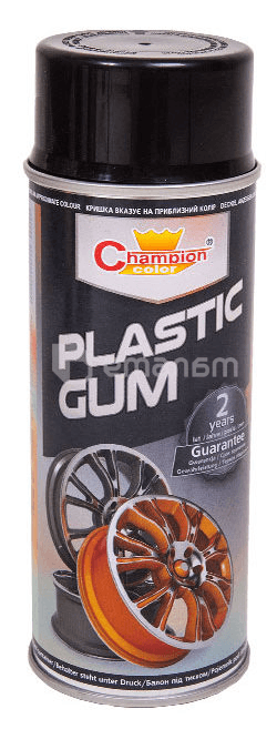 სპრეი საღებავი Champion Plastic Gum RAL 9005 400 მლ შავი