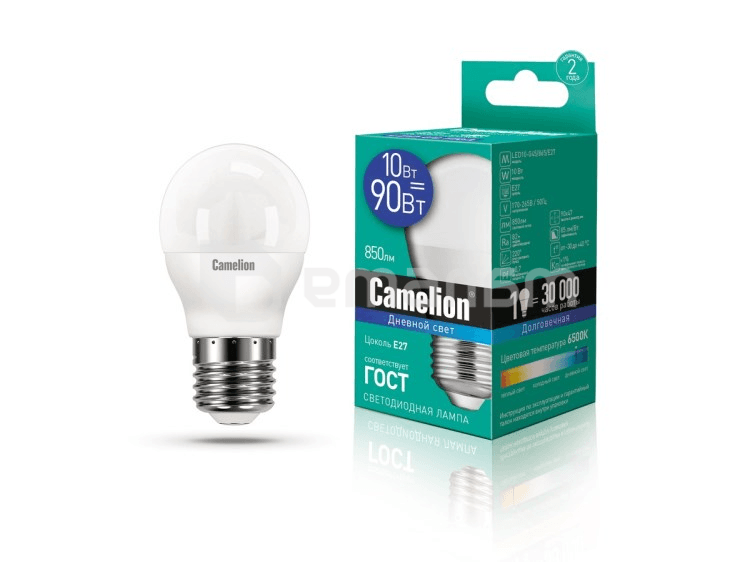 შუქდიოდური ნათურა Camelion 10W G45 Е27 6500K