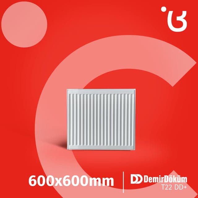 ფოლადის პანელური რადიატორი 600X600 T22  25 DD +