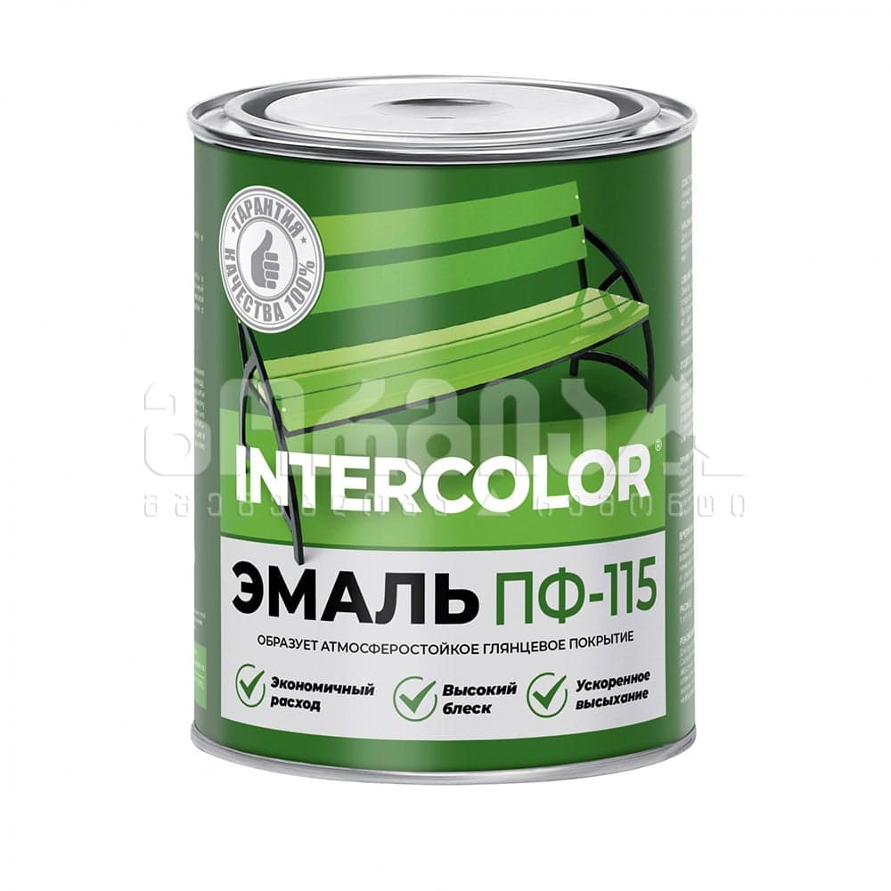 საღებავი ემალი შავი 0.8 კგ INTERCOLOR