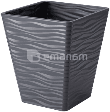 პლასტმასის ქოთანი ყვავილებისთვის FORM PLASTIC Sahara Dunes square 3940-014 Ø40 ანტრაციტი