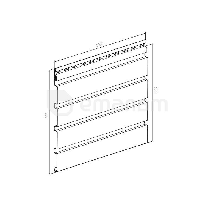 პანელი Profile VOX SVP-06 FRONTO V-B ZŁ.DĄB 0,25X2,95 მ
