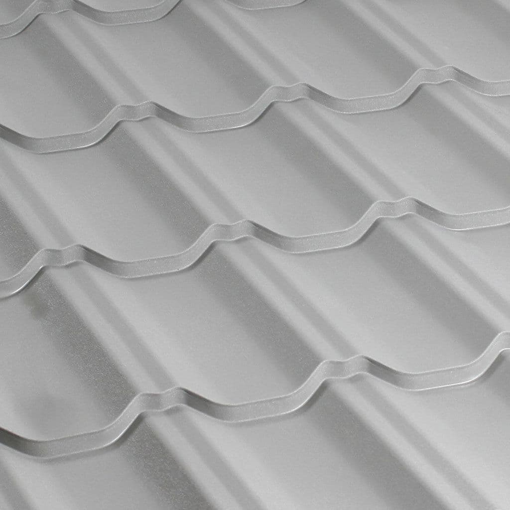 მეტალოკრამიტი ფერადი თუნუქის სახურავი 0.5X1200 ხაოიანი RAL9006 NOVA