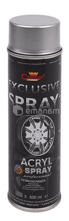 დისკების სპრეი საღებავი Champion Exclusive spray ვერცხლისფერი 500 მლ