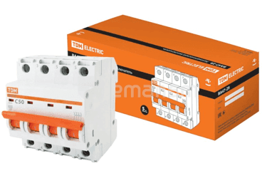 ავტომატური ამომრთველი TDM 4P 50A 4.5кА С ВА47-29