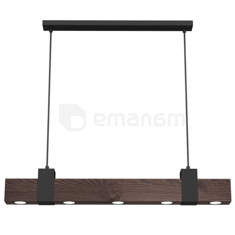 საკიდი LUMINEX 5 Belen GU10 5x MAX 8W შავი მუქი ყავისფერი ხე 890