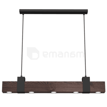 საკიდი LUMINEX 5 Belen GU10 5x MAX 8W შავი მუქი ყავისფერი ხე 890