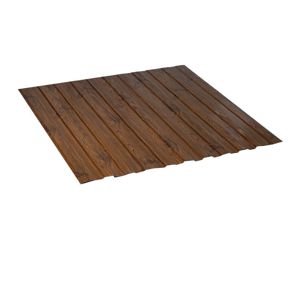 პროფილირებული ფერადი თუნუქი 0.35X1190 ხაოიანი WOOD DARK NOVA