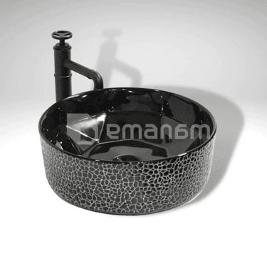 ხელსაბანი Osis დასადგამი Art basin 8457GYY ვერცხლისფერი შავი