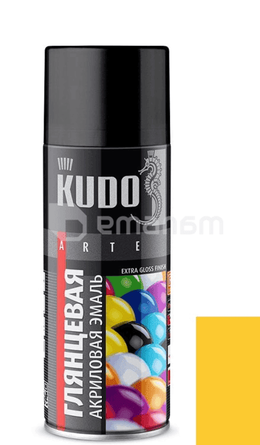 აეროზოლი ემალი Kudo RAL1018 ყვითელი  პრიალა 520 მლ