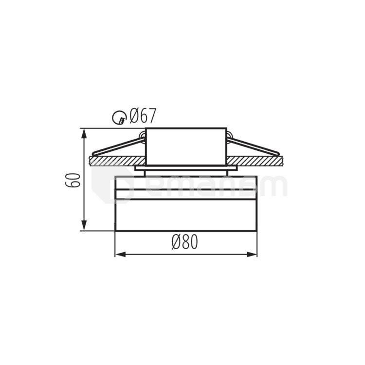 სანათი წერტილოვანი KANLUX GOVIK-ST GX5.3 1x MAX 10W DSO-B 29237