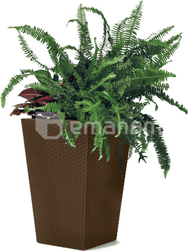 ქოთანი ყვავილის ყავისფერი  Keter Small Rattan Planter-BRW590 28.5x28.5x43.5 cm